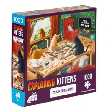 爆炸貓1000片拼圖: 隔離中的貓 英文版 Exploding Kittens 1000 Piece Puzzle Cats In Quarantine