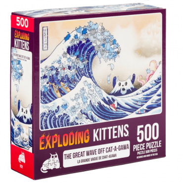 爆炸貓500片拼圖: 神喵川巨浪 英文版 Exploding Kittens 500 Piece Puzzle The Great Wave Off Cat-A-Gawa