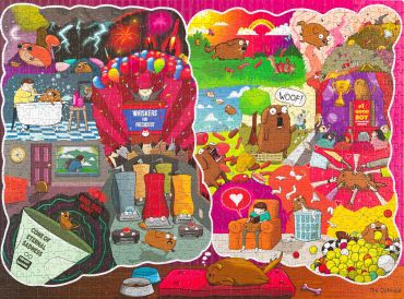 爆炸貓1000片拼圖: 狗的夢境與夢靨 英文版 Exploding Kittens 1000 Piece Puzzle The Dreams & Nightmares Of A Dog