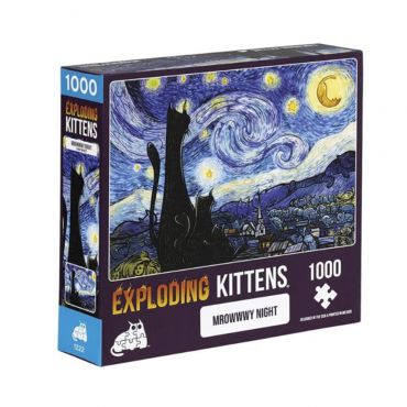 爆炸貓1000片拼圖: 星夜下的貓 英文版 Exploding Kittens 1000 Piece Puzzle Mrowwwy Night