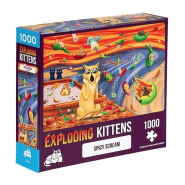 爆炸貓1000片拼圖: 嗆辣吶喊 英文版 Exploding Kittens 1000 Piece Puzzle Spicy Scream