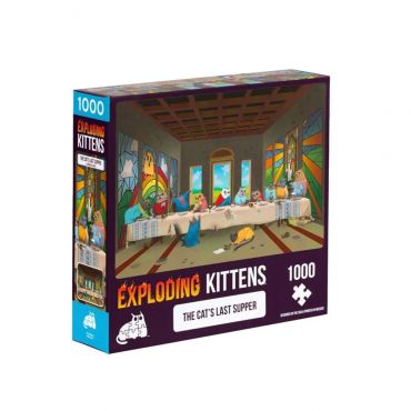 爆炸貓1000片拼圖: 貓的最後晚餐 英文版 Exploding Kittens 1000 Piece Puzzle The Cats Last Supper