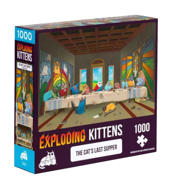爆炸貓1000片拼圖: 貓的最後晚餐 英文版 Exploding Kittens 1000 Piece Puzzle The Cats Last Supper