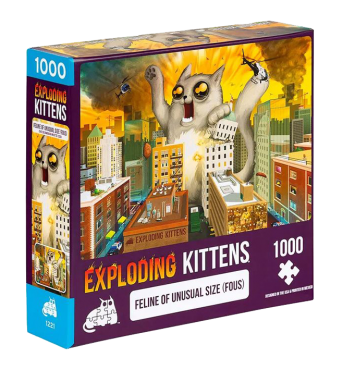 爆炸貓1000片拼圖: 哥吉喵 英文版 Exploding Kittens 1000 Piece Puzzle Feline Of Unusual Size